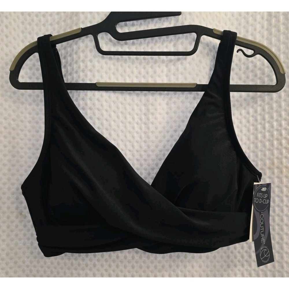NEW Aqua Couture Womens Swim Bikini TOP & BOTTOM SET Black White Size M - Picture 2 of 12